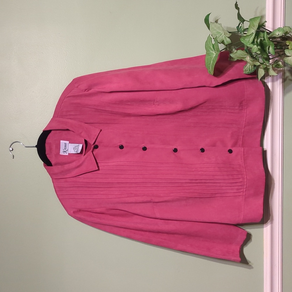 K Woman Vintage Plus Size Hot Pink Suede 90s Blazer